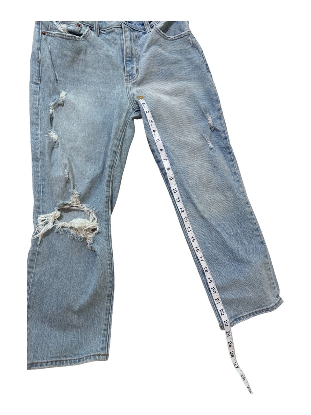 Abercrombie & Fitch Light Blue Distressed Boyfriend Jeans - Picture 3 of 7